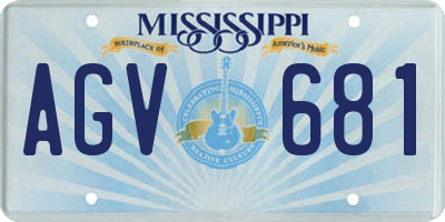 MS license plate AGV681