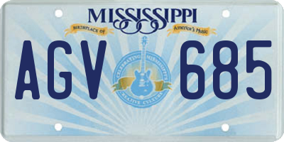 MS license plate AGV685