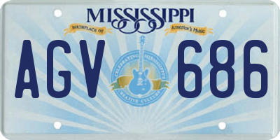 MS license plate AGV686