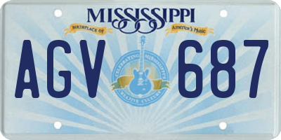 MS license plate AGV687