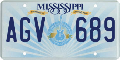 MS license plate AGV689