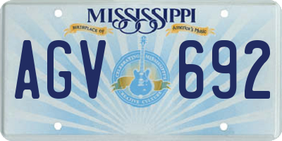 MS license plate AGV692