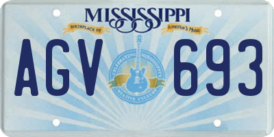 MS license plate AGV693