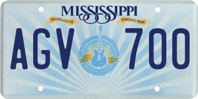 MS license plate AGV700