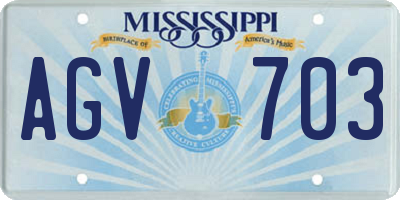 MS license plate AGV703