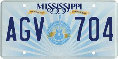 MS license plate AGV704