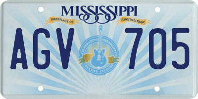 MS license plate AGV705
