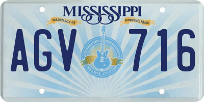 MS license plate AGV716