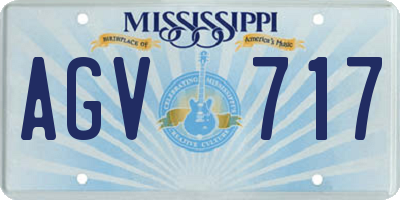 MS license plate AGV717