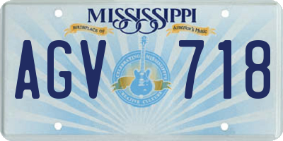 MS license plate AGV718