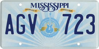 MS license plate AGV723