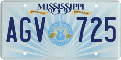 MS license plate AGV725