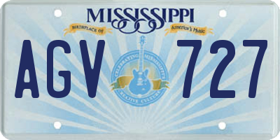 MS license plate AGV727