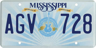 MS license plate AGV728