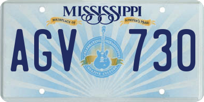 MS license plate AGV730