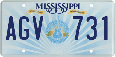 MS license plate AGV731