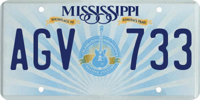 MS license plate AGV733