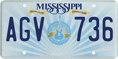 MS license plate AGV736