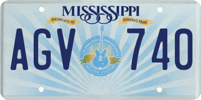MS license plate AGV740