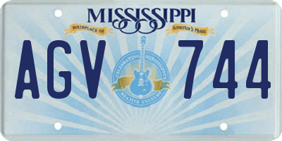 MS license plate AGV744