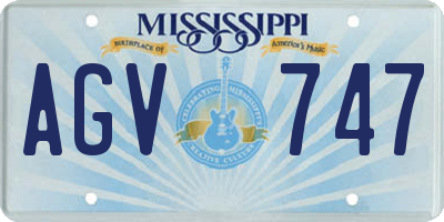 MS license plate AGV747