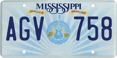 MS license plate AGV758