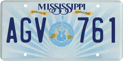 MS license plate AGV761