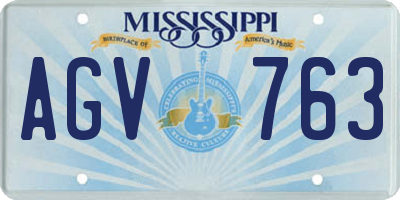 MS license plate AGV763