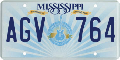 MS license plate AGV764