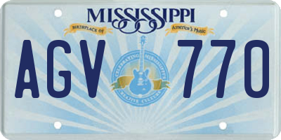 MS license plate AGV770