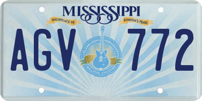MS license plate AGV772