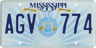 MS license plate AGV774