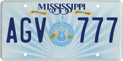 MS license plate AGV777