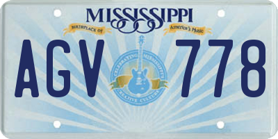 MS license plate AGV778