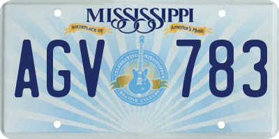 MS license plate AGV783