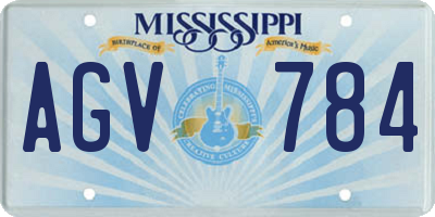 MS license plate AGV784