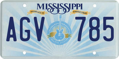 MS license plate AGV785