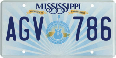 MS license plate AGV786