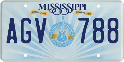 MS license plate AGV788