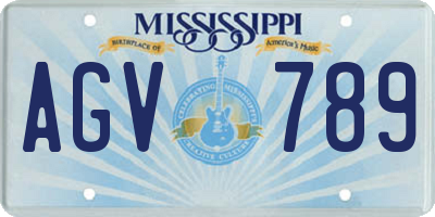 MS license plate AGV789