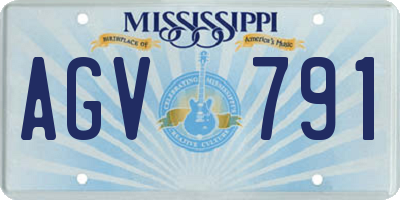 MS license plate AGV791