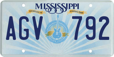 MS license plate AGV792
