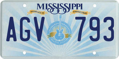 MS license plate AGV793