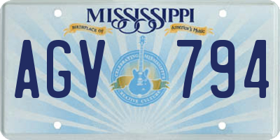 MS license plate AGV794