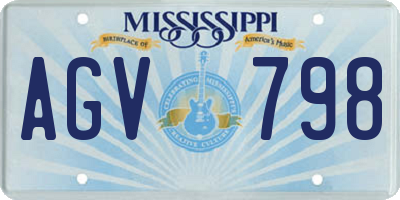 MS license plate AGV798