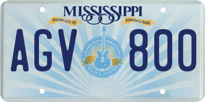 MS license plate AGV800