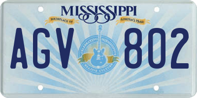 MS license plate AGV802