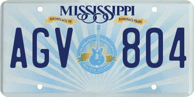 MS license plate AGV804
