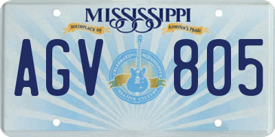 MS license plate AGV805