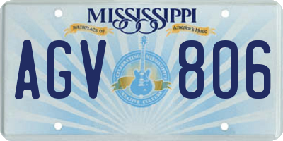 MS license plate AGV806